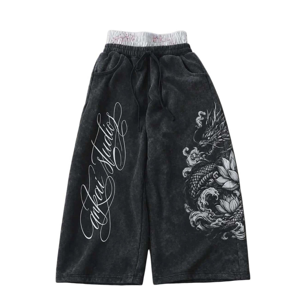 Joggers à double bande imprimé Lotus Unisex Design
