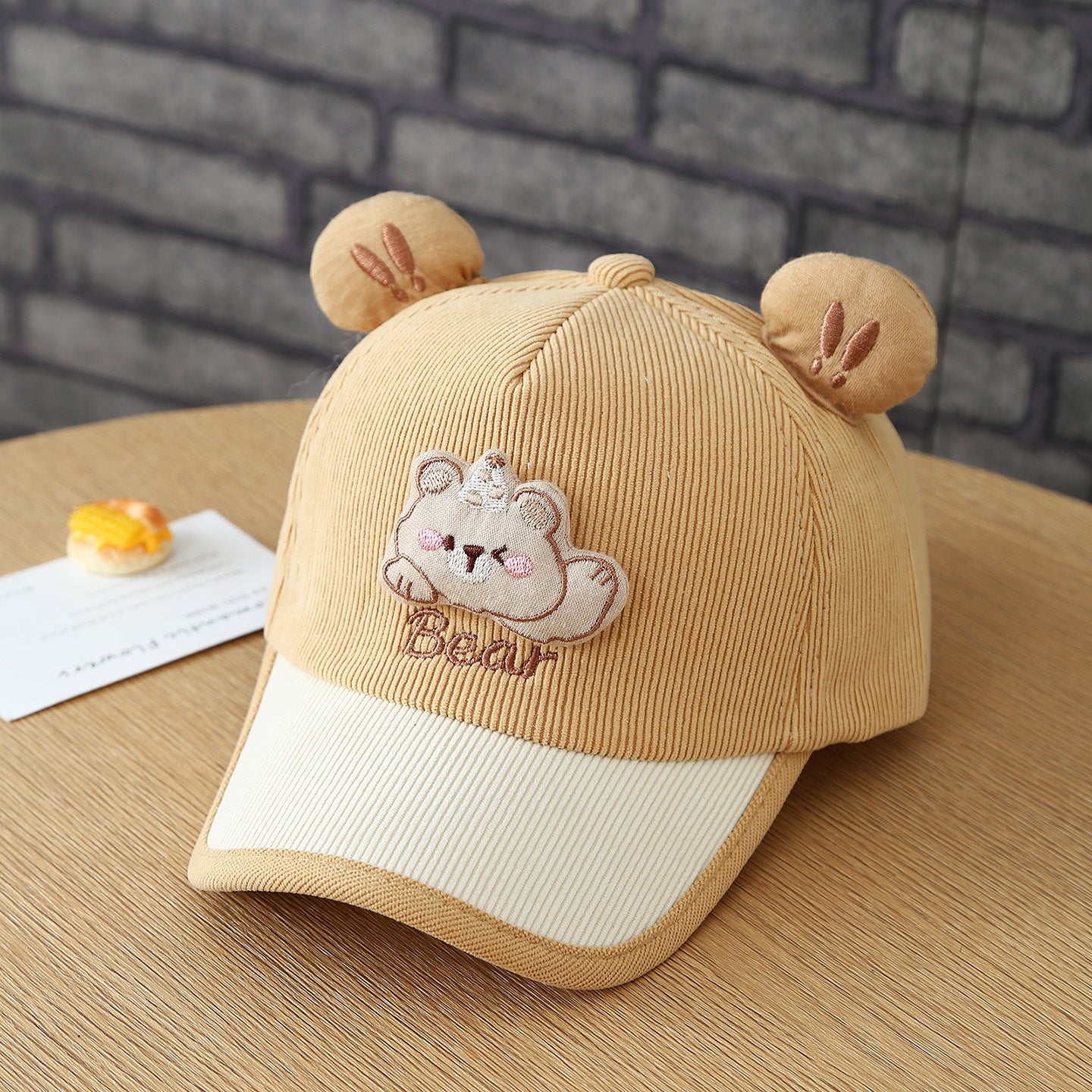 Le cap de baseball d'automne bébé enfant mignon animal en trois dimensions oreille Corduroy