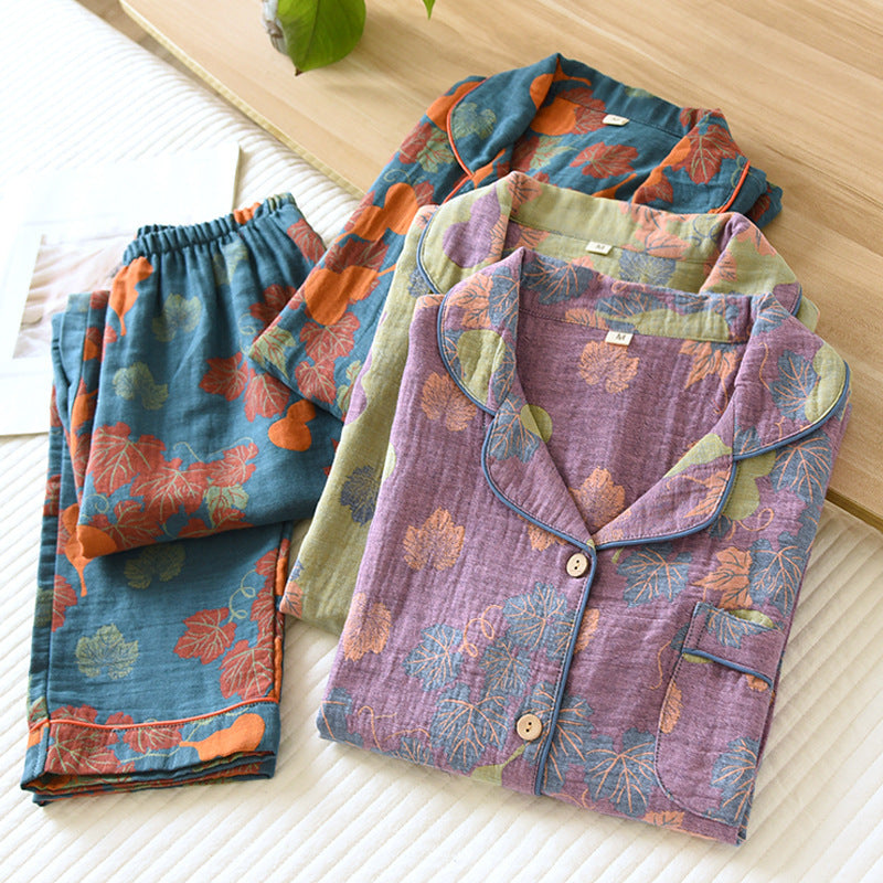 Tissu de pyjama jacquard teint de coton mince pour femmes