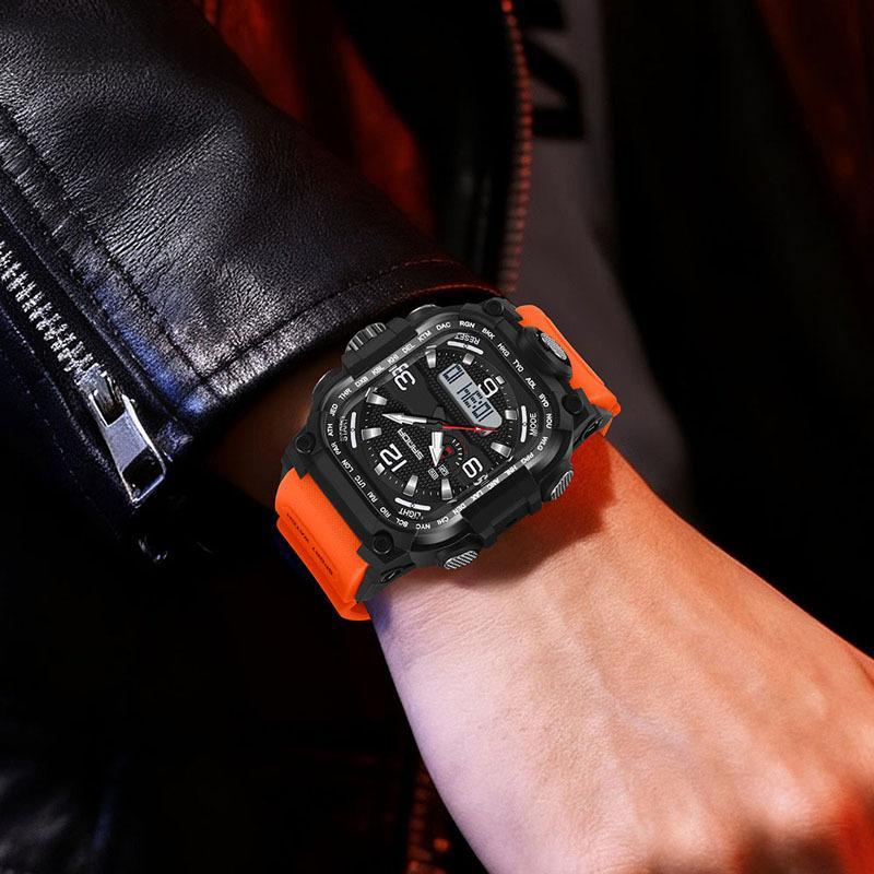 Montre numérique carrée Imperméable Sports Compte à rebours Chronomètre Multifonctionnel Randonnée en plein air Wris