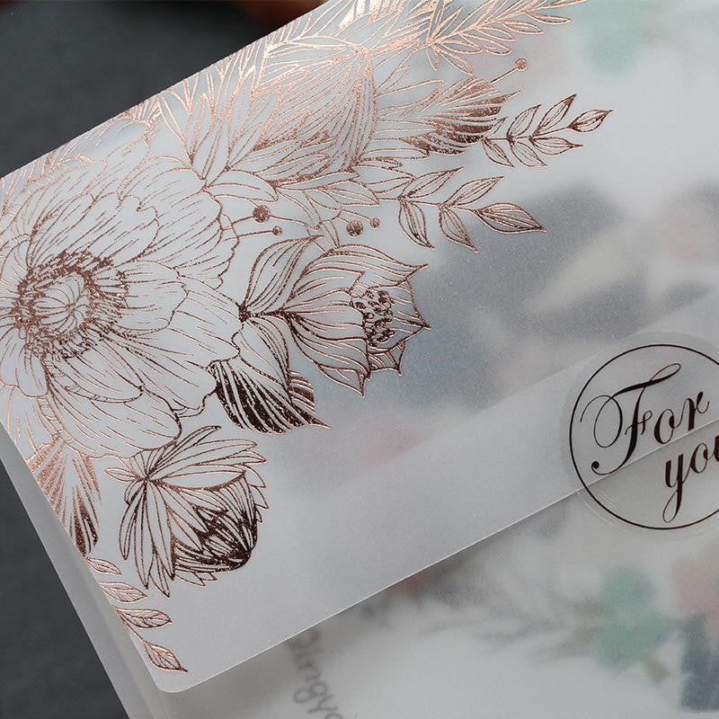 Carte d'invitation en papier d'acide sulfurique Bronzant le vernis mat