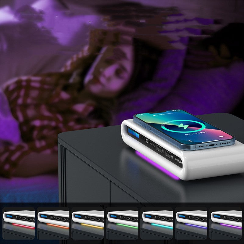 Chargeur sans fil de bureau 15W8 Lampe d'atmosphère couleur