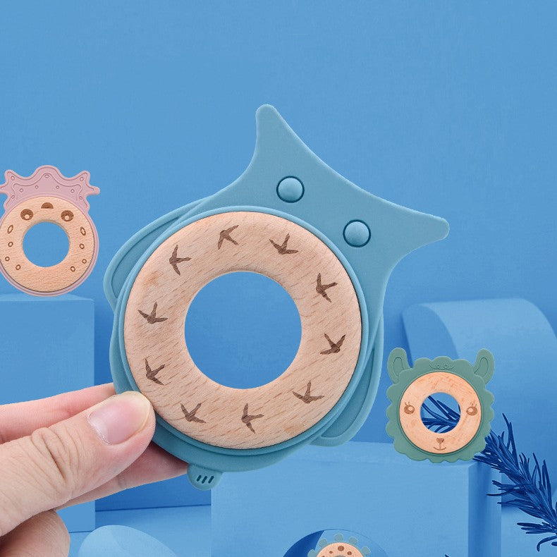Silicone Gum Cartoon bébé apaise les molaires et empêche la nourriture