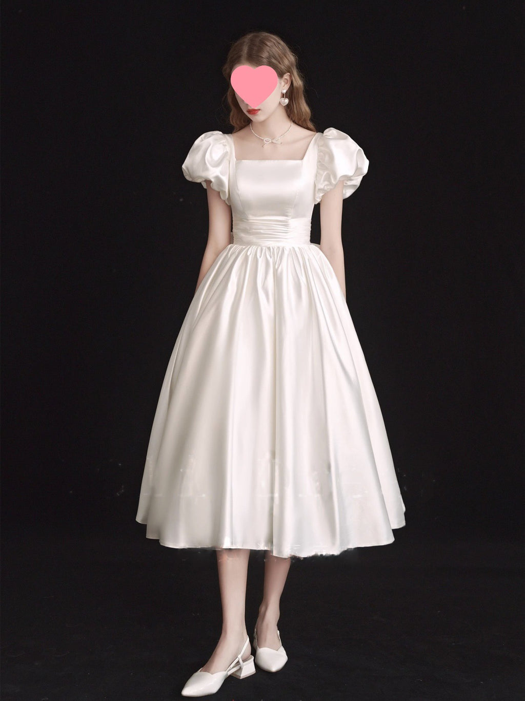 Robe de mariée légère française Satin Vintage Trip Shoot Robe de mariée