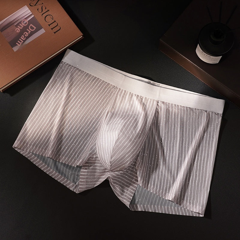 Slip de boxeur en soie glacée pour hommes