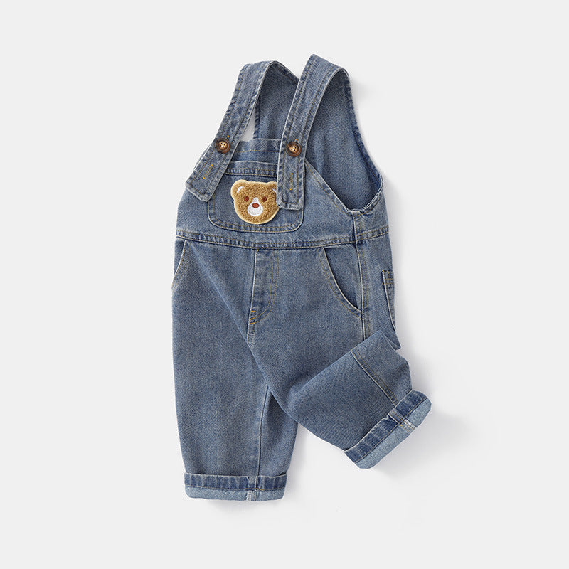 Survêtements en denim pour bébé imprimés rétro-causés