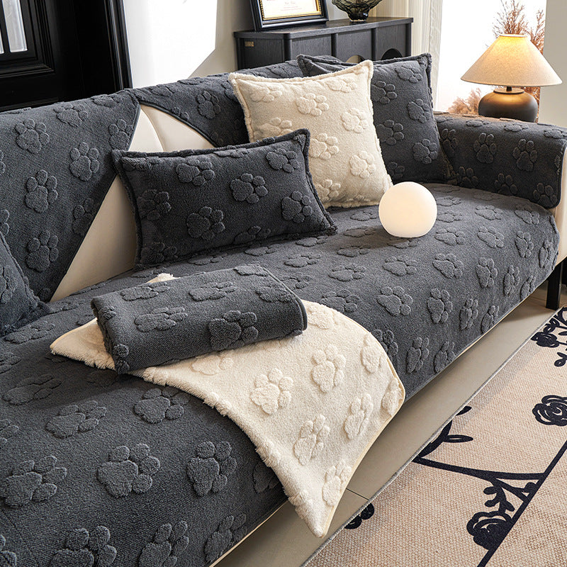 Sofa Coussin simple antidérapant de style crème polaire épais