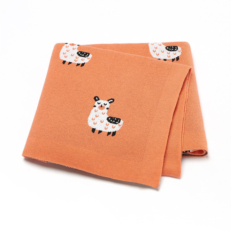 Cute Alpaca Baby Knitted Swaddle Blanket