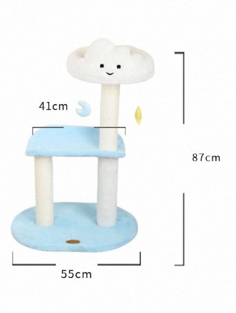 Blue Sky et White Cloud Plate-forme de repos intégrée U-Shaped Cat Tree