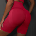 Femmes sans couture Solid Yoga Shorts Butt Lifting Workout Running Sports Short