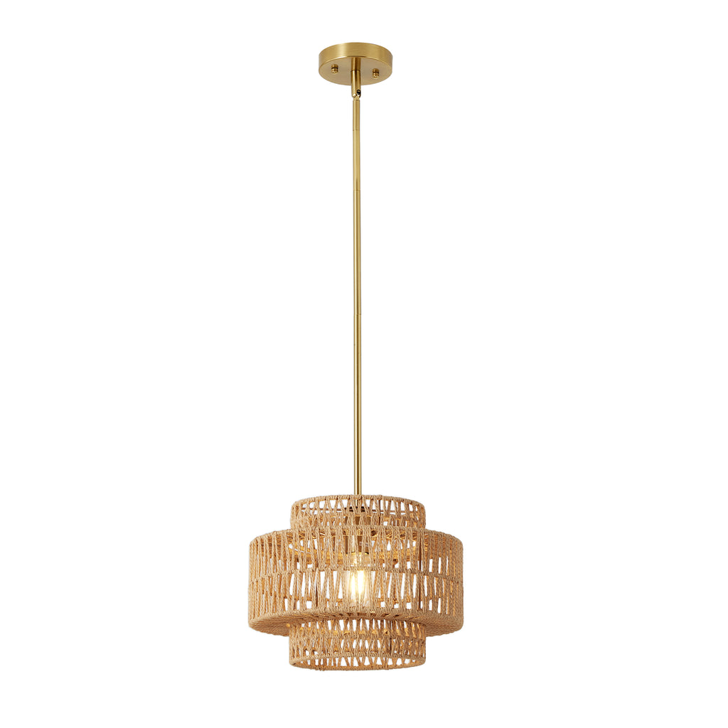 12.6 en Boho Rattan Chandelier luminaire