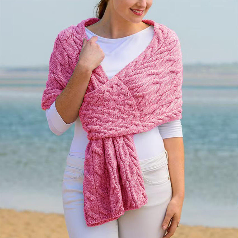 Fashionable femmes tricoté écharpe de châle