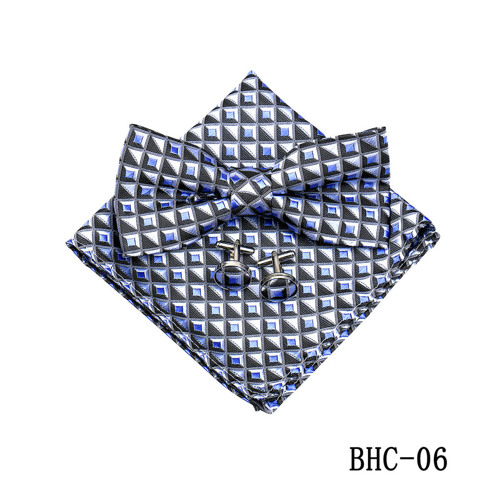 Mens Paisley Bow Tie Pocket Square et Cufflinks