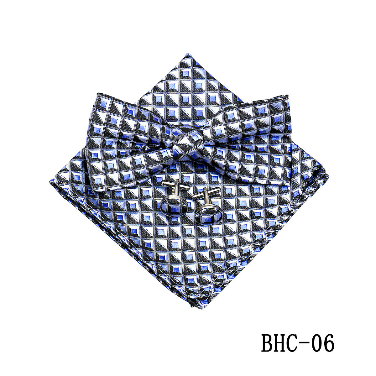 Mens Paisley Bow Tie Pocket Square et Cufflinks