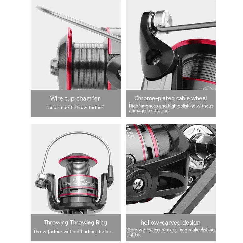 Metal spinning reel fishing wheel