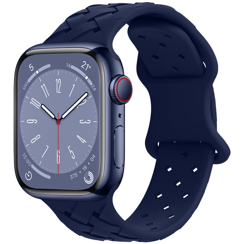 Bamboo Plaid Dentelle Solide Silicone Sports Apple Bracelet