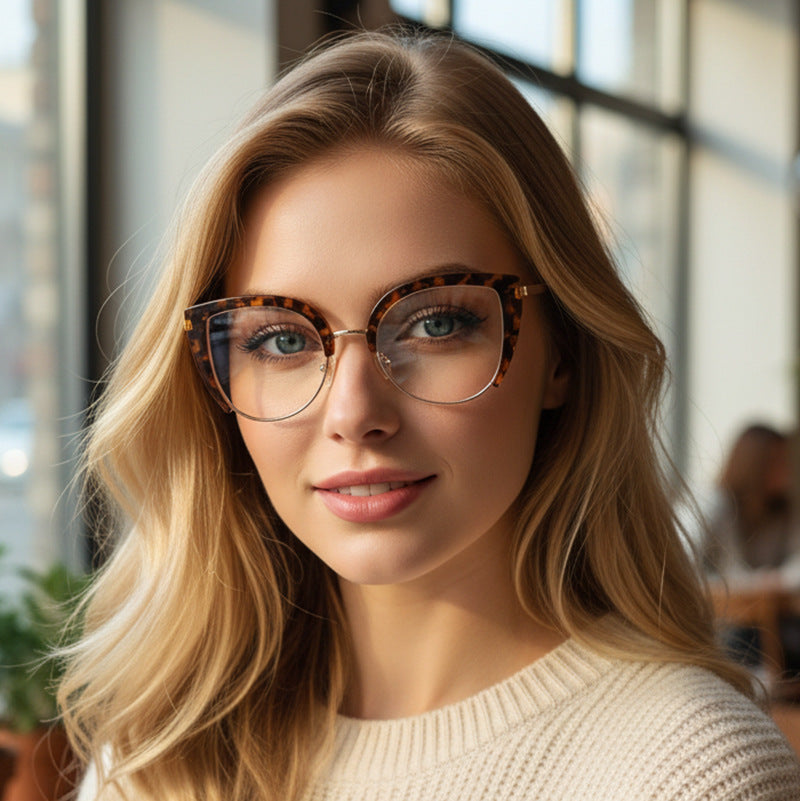 Lunettes de vue décontractées de style européen et américain avec lumière bleue