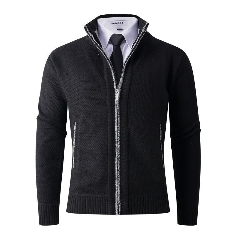 Amazon Temu Grande Taille Automne et d'hiver Fleece-Line Thickened Men's Sweater Knitted Card