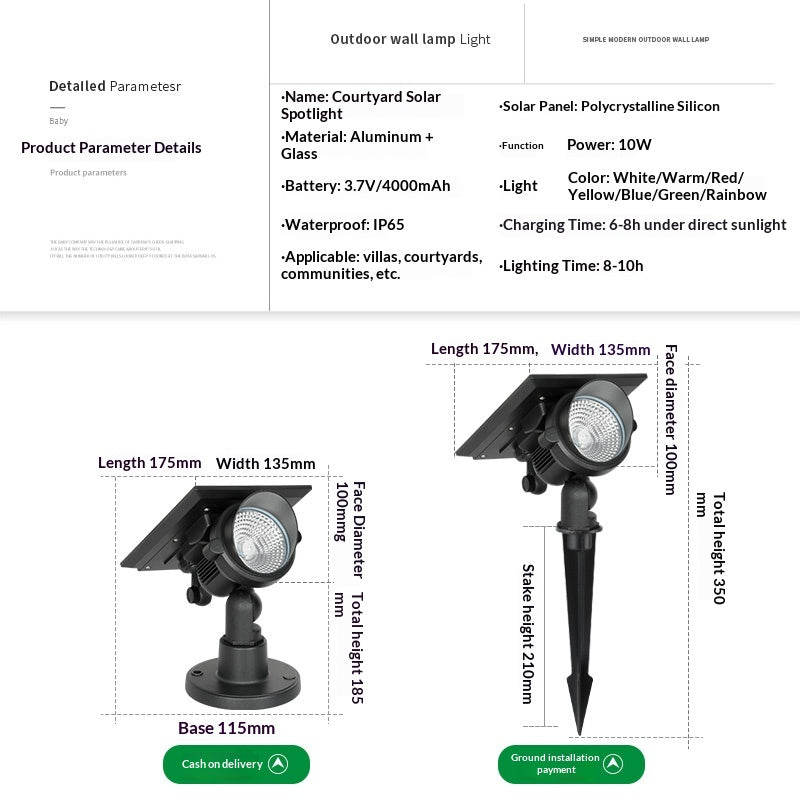 Ultra-bright Waterproof Outdoor Solar Powered Lawn Stake Landscape Light