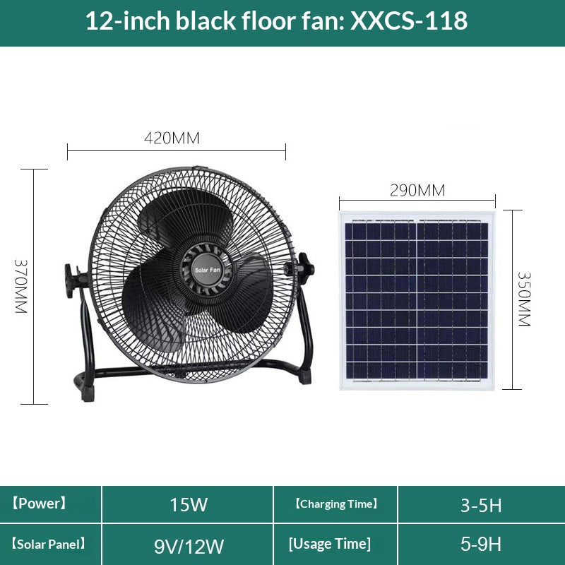 Camping extérieur Vertical Floor Standing Solar Fan