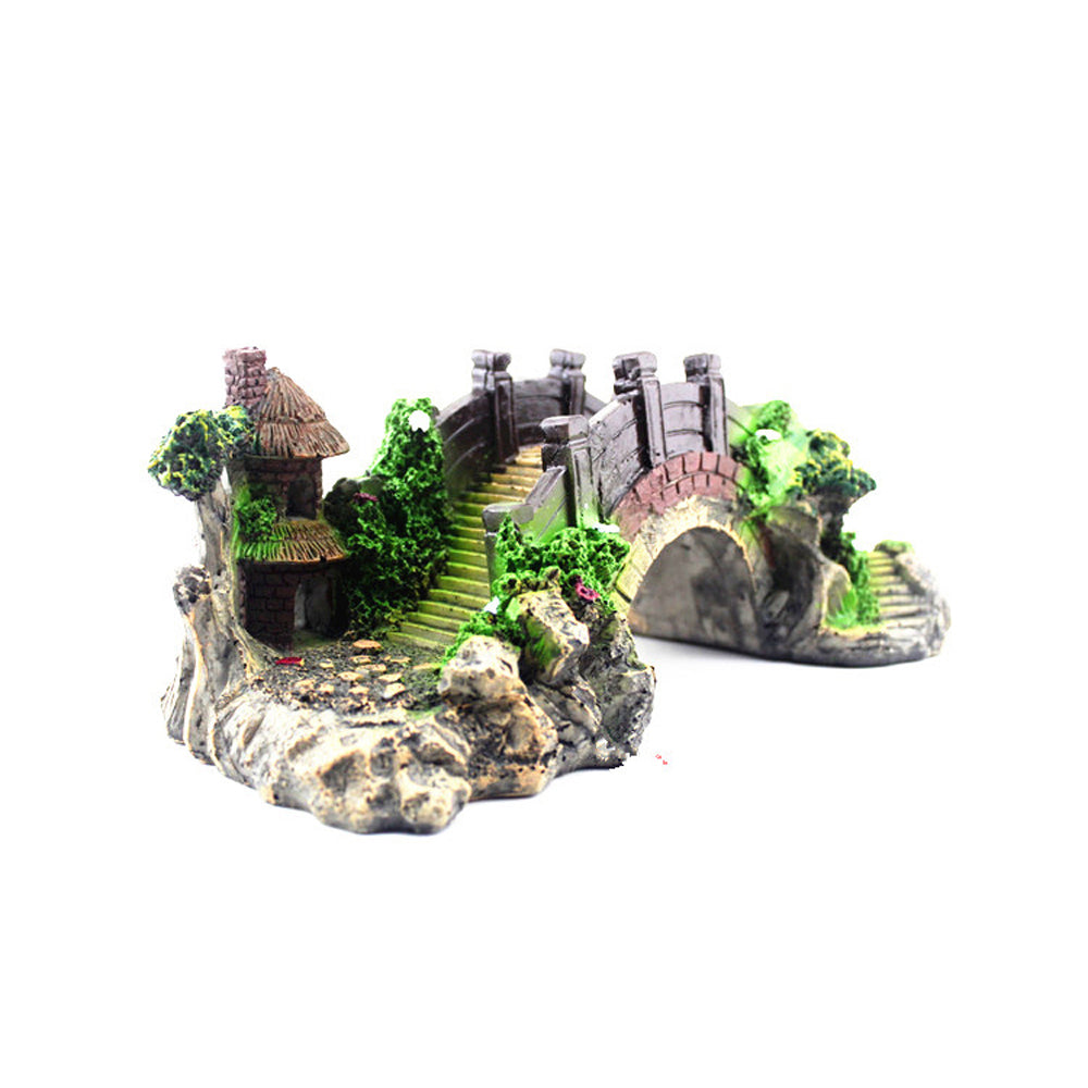Resin Bridge Arch Bridge Black Red Bridge Fish Tank Landscaping Décoration Bridge Aquarium