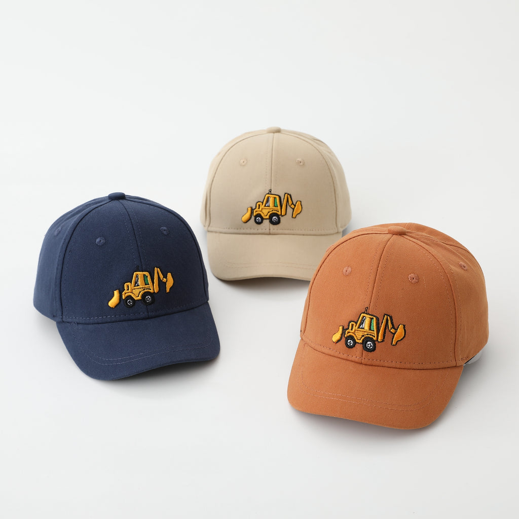 Excavateur monochrome Brodé style coréen simple et occasionnel Cap de baseball pour enfants Fo