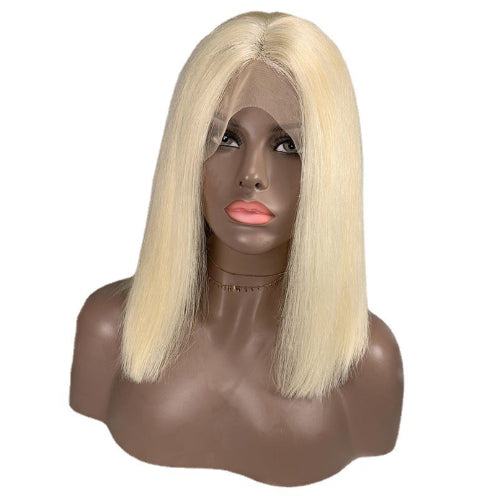 613 Blonde Bob Perruque courte droite Perruques cheveux humains pour les femmes