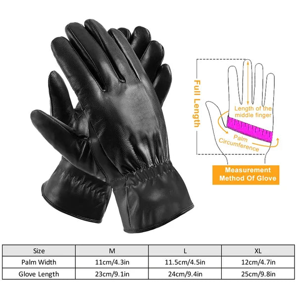 Gants chauds d'hiver en cuir unisexe Outdoor Windproof Soft Gants Cyclisme Ski Running Col