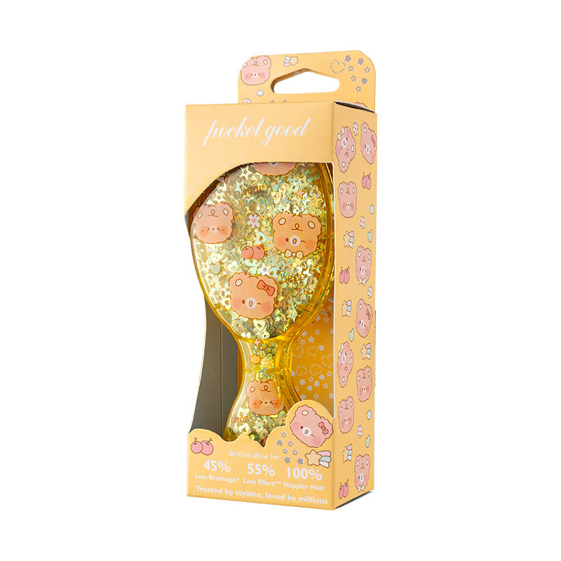 Peigne Sequined Mini Coussin d'air Peigne à cheveux lisse pour enfants Peigne Portable Petit Port