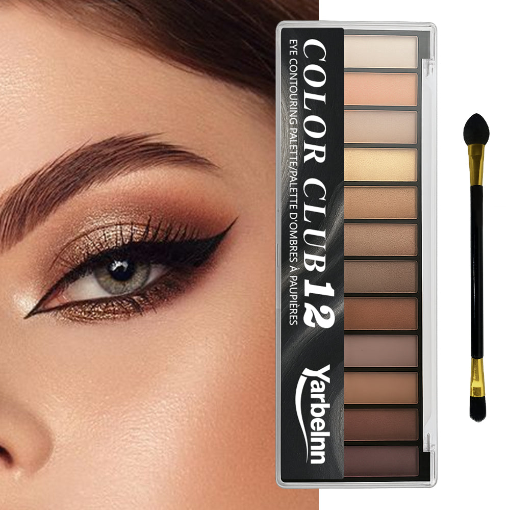 12 nuances Matte Cement foncé Smoky Eyeshadow Palette