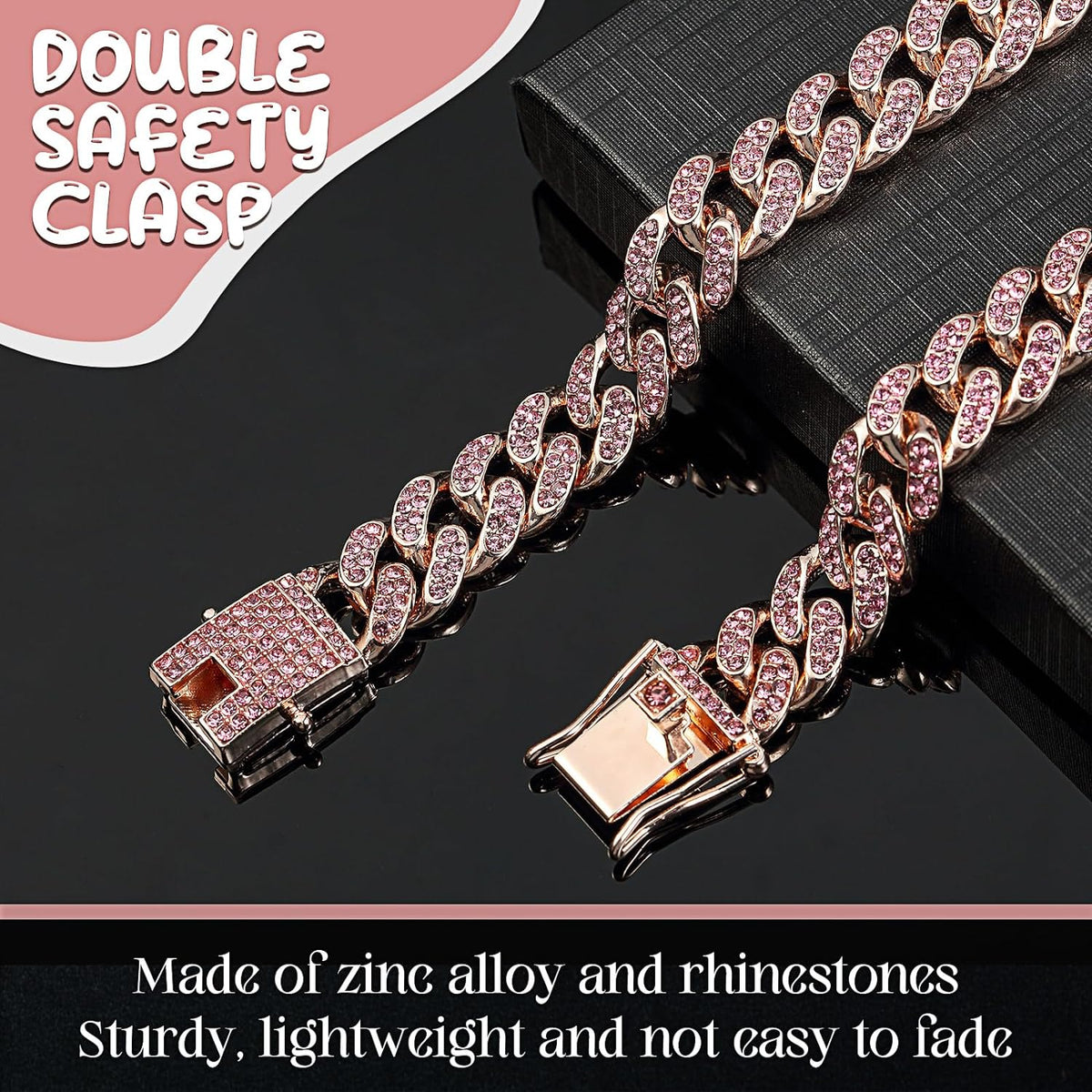 Collier de chien en métal chaîne de chat animal collier en cristal Accessoires pour petit moyen grand