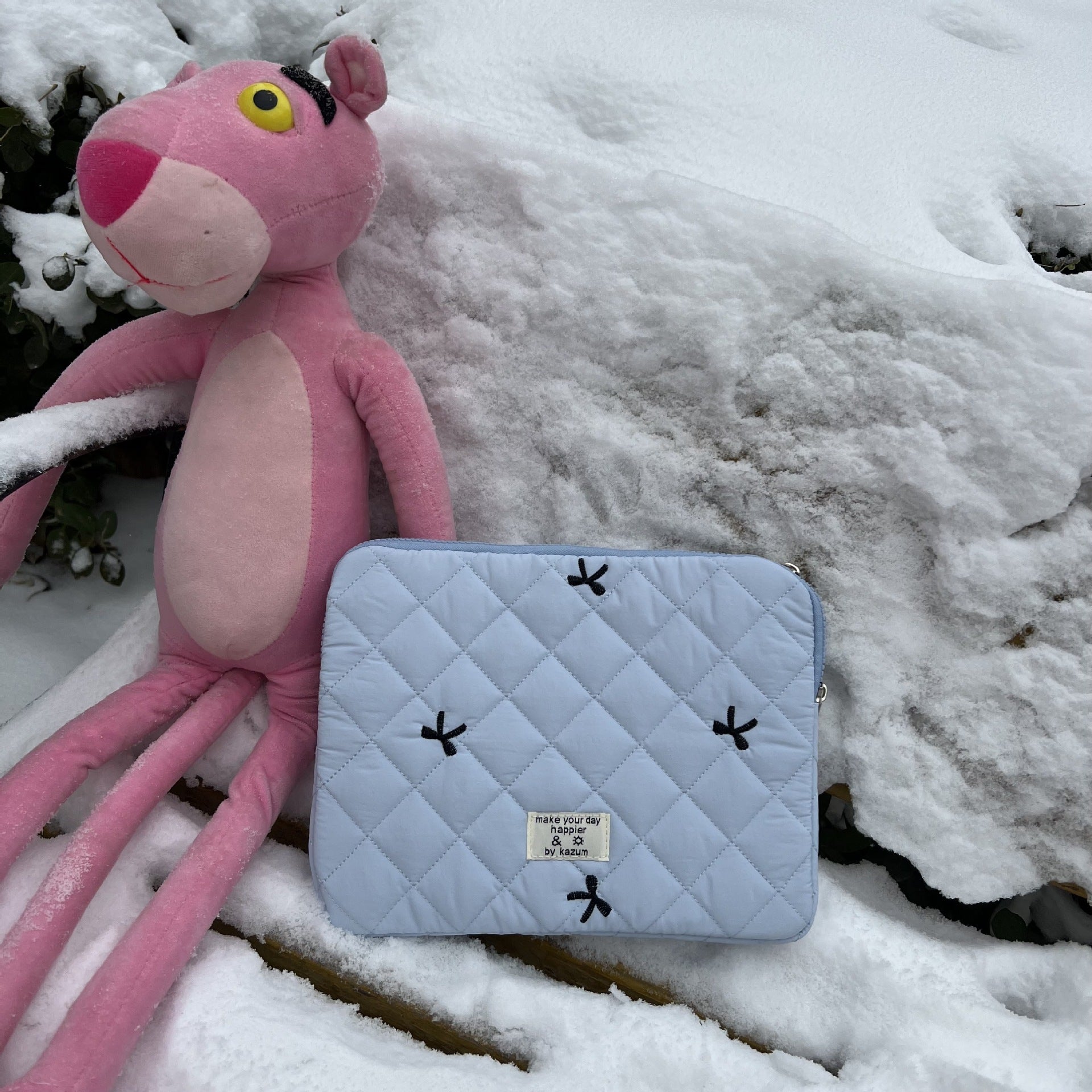 Mignon Rhombus Brodé Bow Notebook Sac de stockage