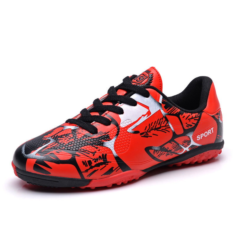 Chaussures de soccer Bas-top en cuir surface en caoutchouc ongles long ongles cassés ongles fond plat garçons