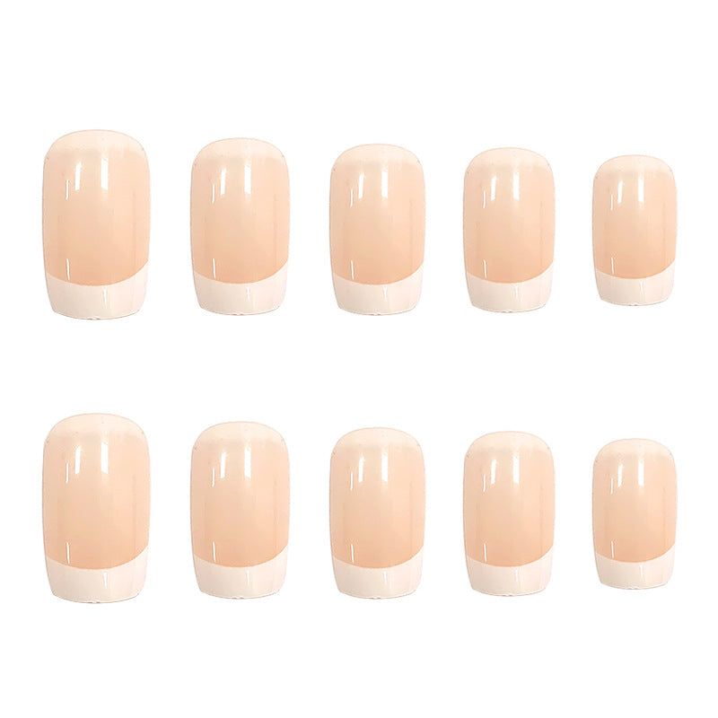 Fausses ongles roses carrés 24 pièces - Minimaliste français Y2k Girl's Nail Art Set. Convient