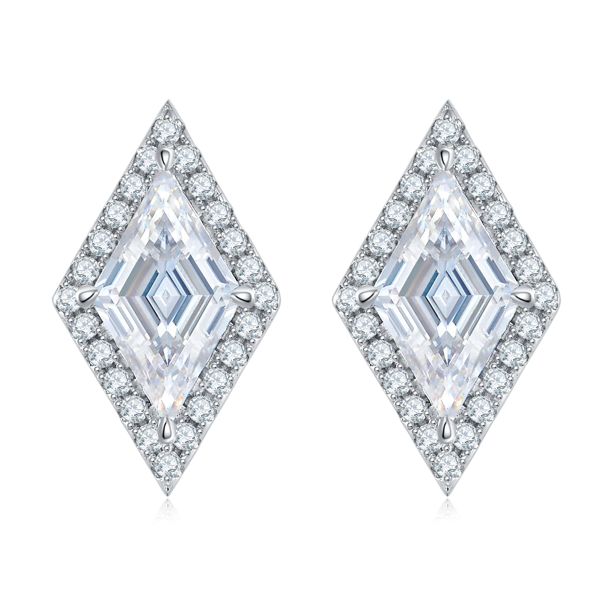S925 Boucles d'oreilles de bout de halo en kit d'argent sterling