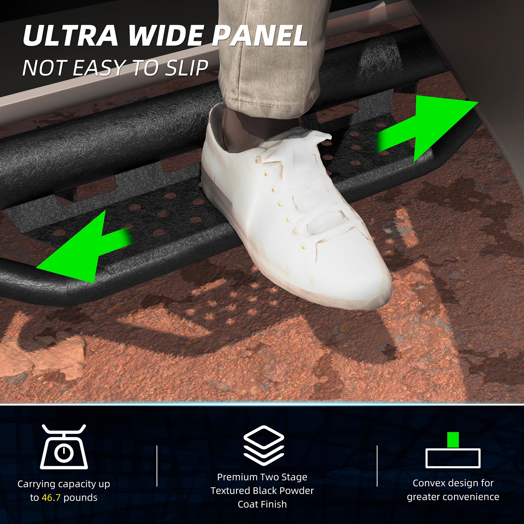 Planches de course Étapes latérales pour Toyota Tacoma Double Cab Drop Nerf Bars