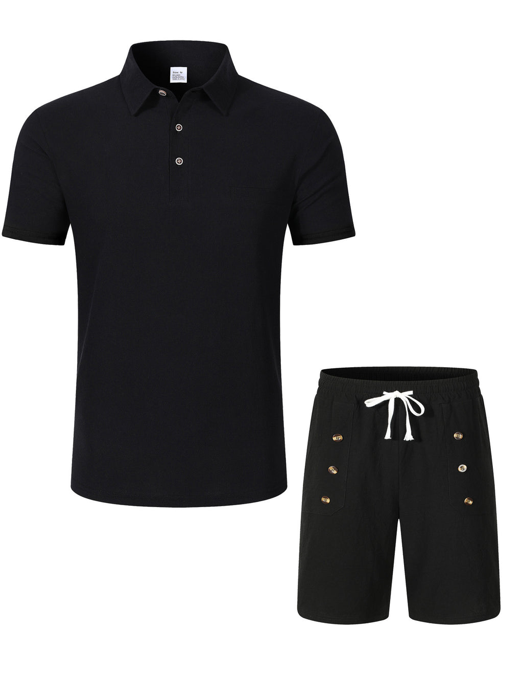 Polo en lin et shorts pour hommes