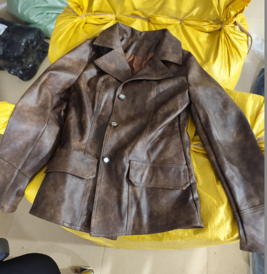 Chapeau de veste en cuir Retro Cool Biker Chic