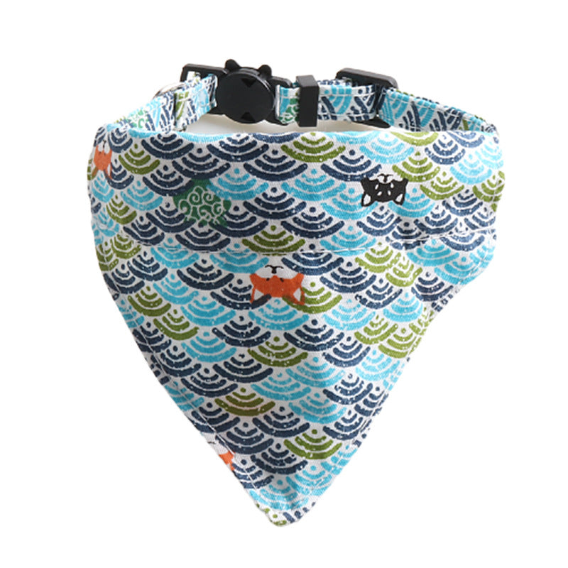 Style japonais Tang Grass modèle collier de chat deux-pièces Bow Binder triangulaire