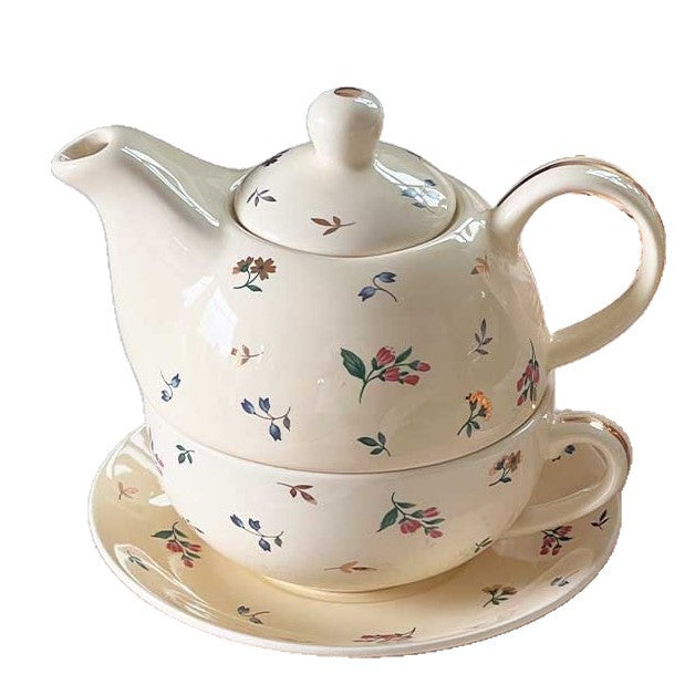 Cup et Saucer en céramique Floral-pattern ensemble une tasse et une théière en lettres théière Fl