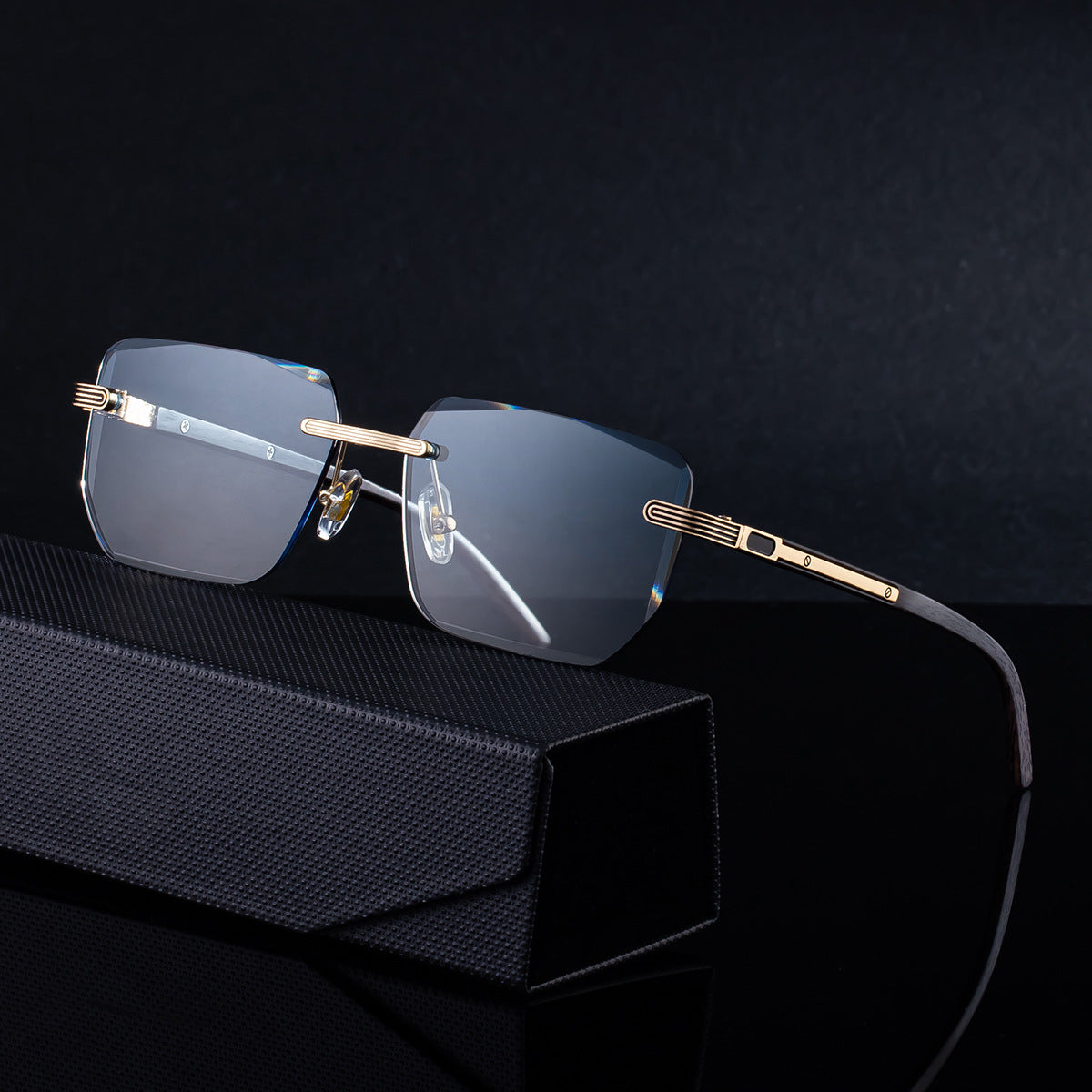 Lunettes de soleil sans cadre pour hommes haut de gamme