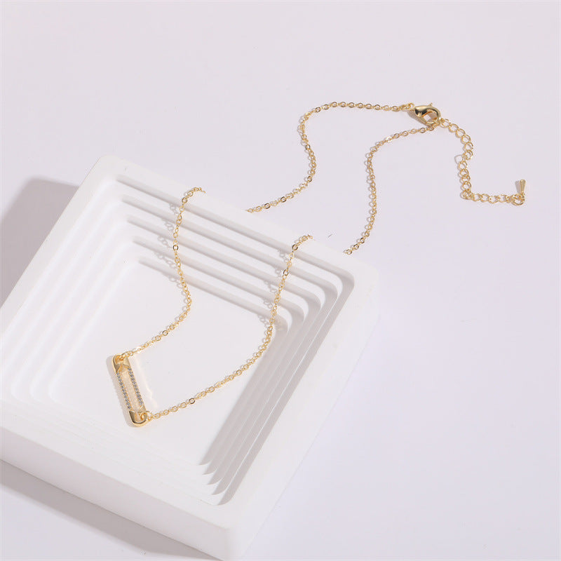 Pin Zircon pendentif clip personnalisé Design Polyvalent 14k Collier