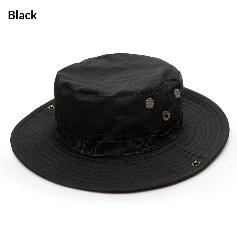 Chapeau tricoté Chapeau à larges bords Chapeau de soleil Chapeau de pêcheur de style militaire