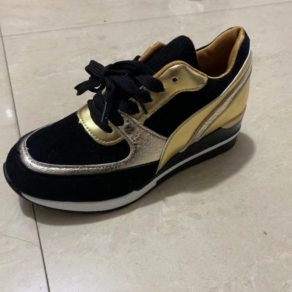 Plate-forme de femmes Colorblock Sequin Plat Casual Sneakers