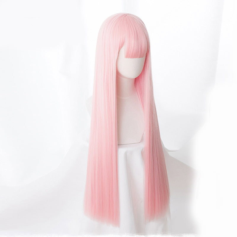 Perruque Cosplay simple couleur solide pour femmes