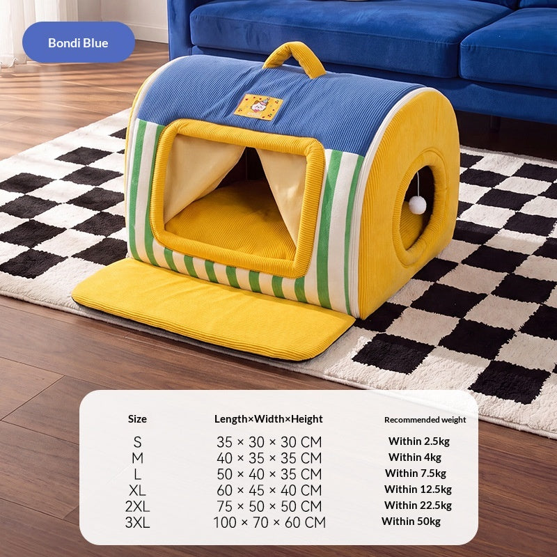 Animaux de compagnie Portable Courbé Maison Nid Petit à moyenne taille chien lit et lit de chat