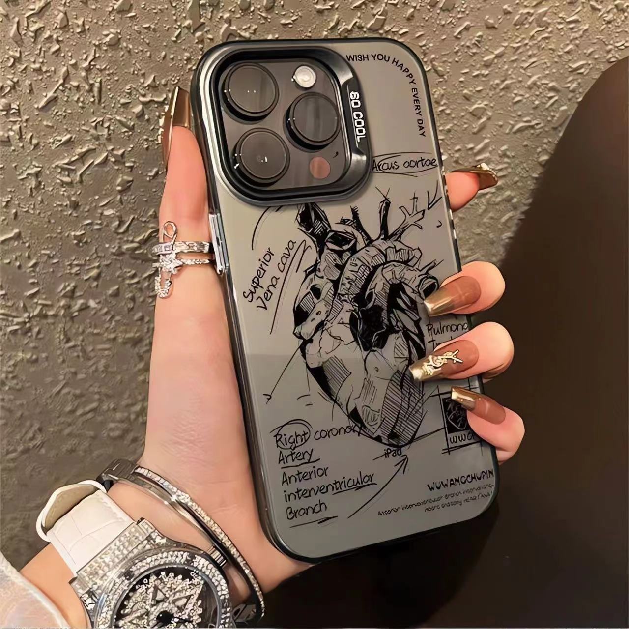 Analyse de structure Coeur Tide résistant à la chute Cas de téléphone créatif