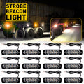 12x 4 LED Recovery Strobe Flashing Truck Beacon Grille Lightbar Lampe Amber