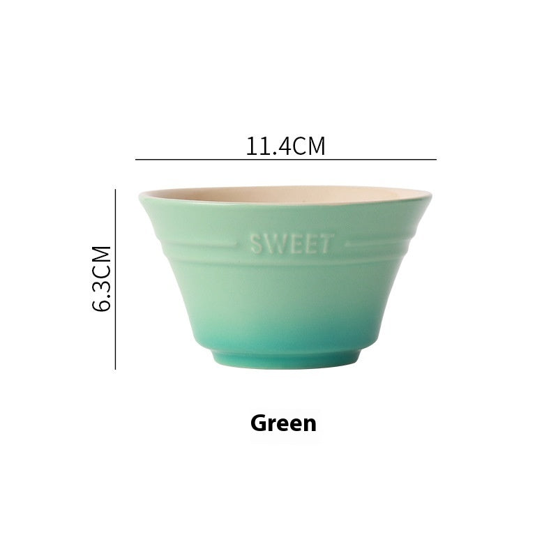 Colorful Gradient Céramique 45 pouces Bamboo Hat Rice Bowl Creative Home