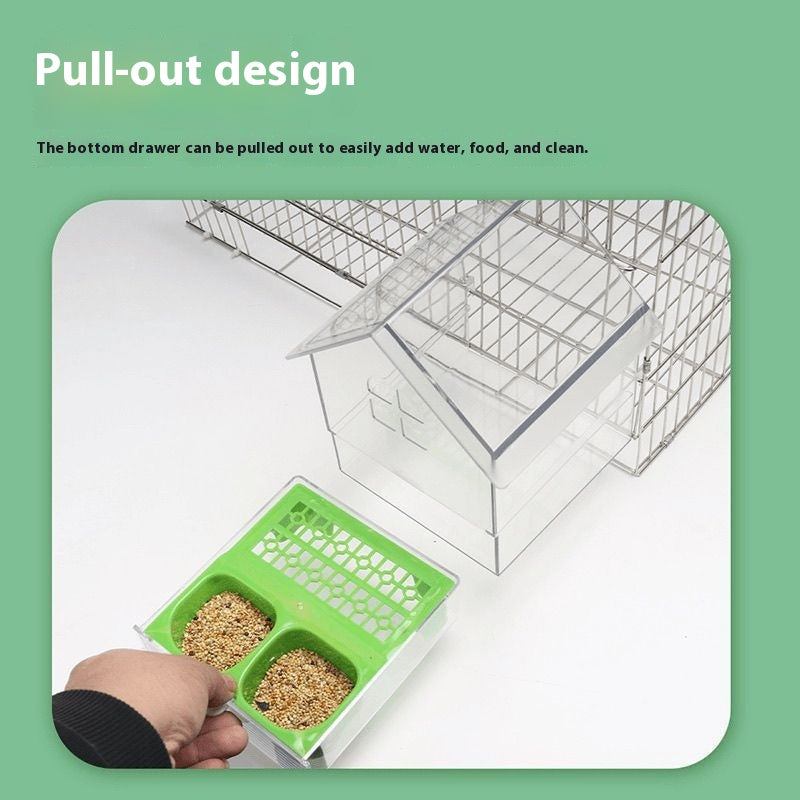 Pivoine Parrot Feeder Villa Transparent